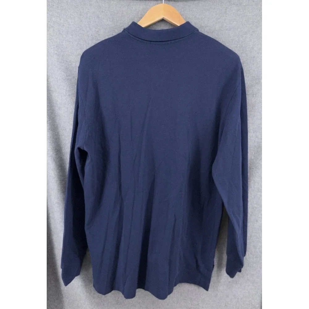 New Polo Ralph Lauren Long Sleeve Polo Shirt Mens XL Navy Blue Cotton